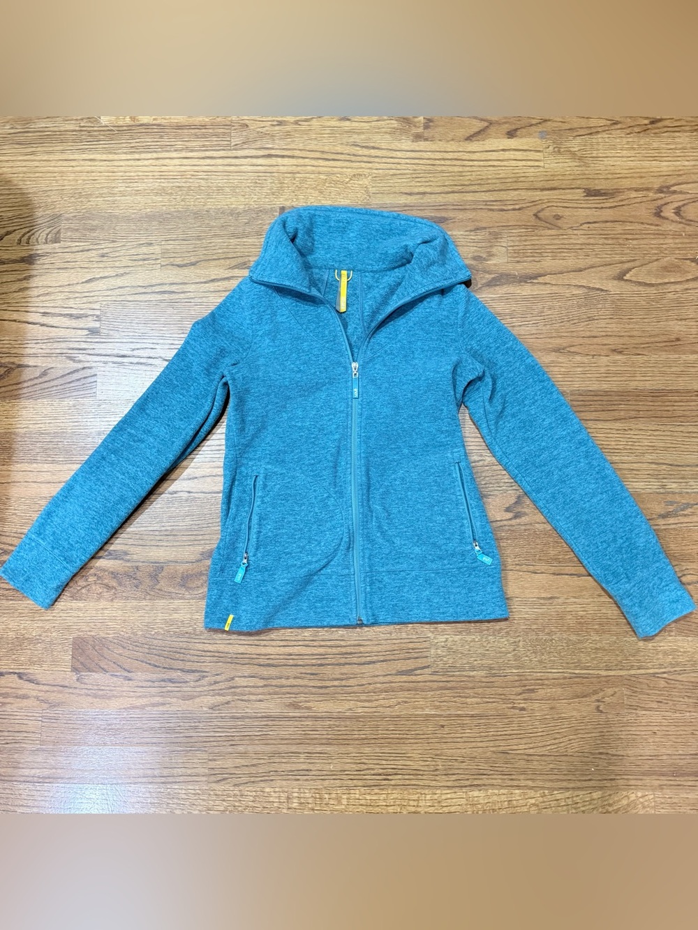 Lole Women's Full Zip Fleece Jacket Size M Teal Blue Zip Pockets